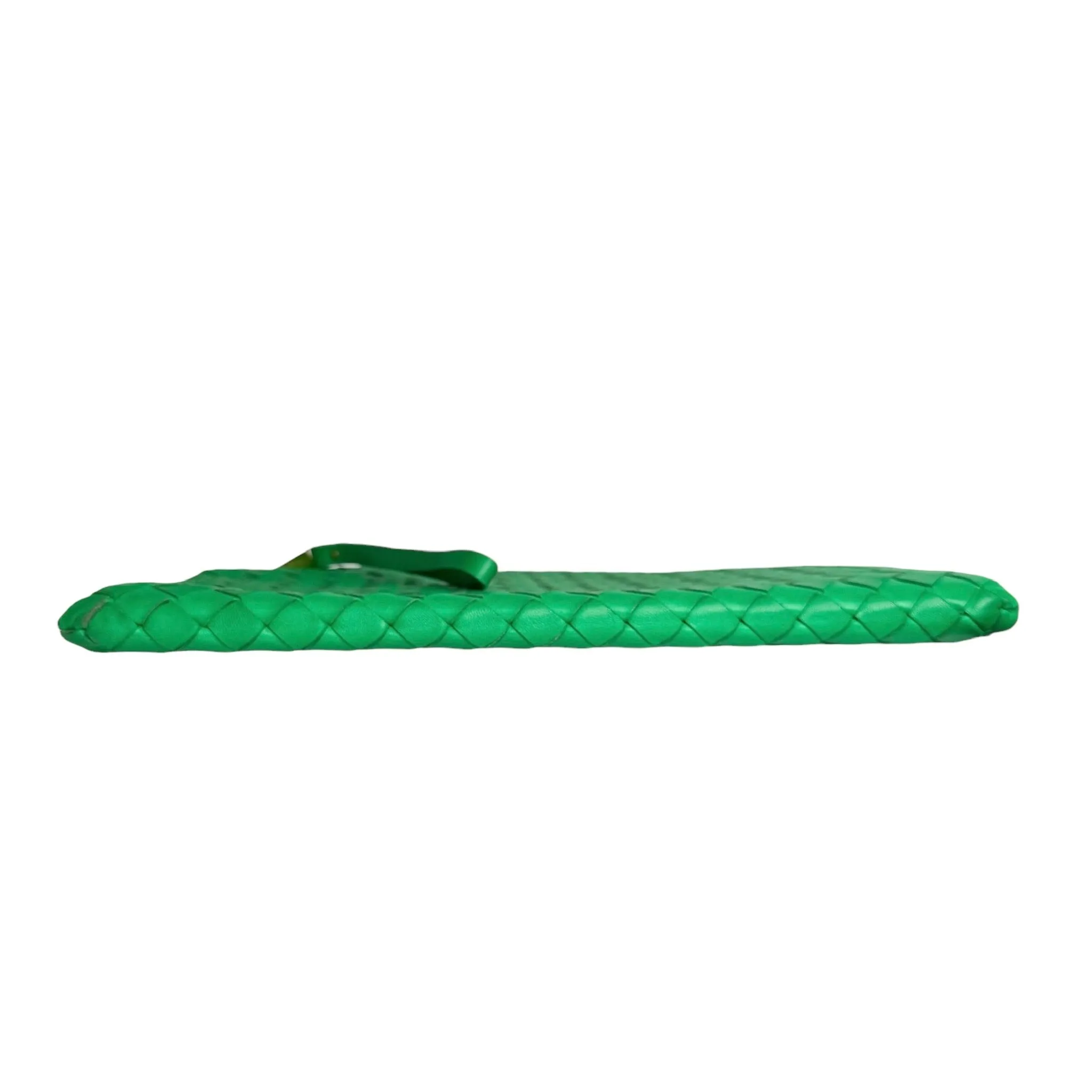 Green Intrecciato Large Clutch