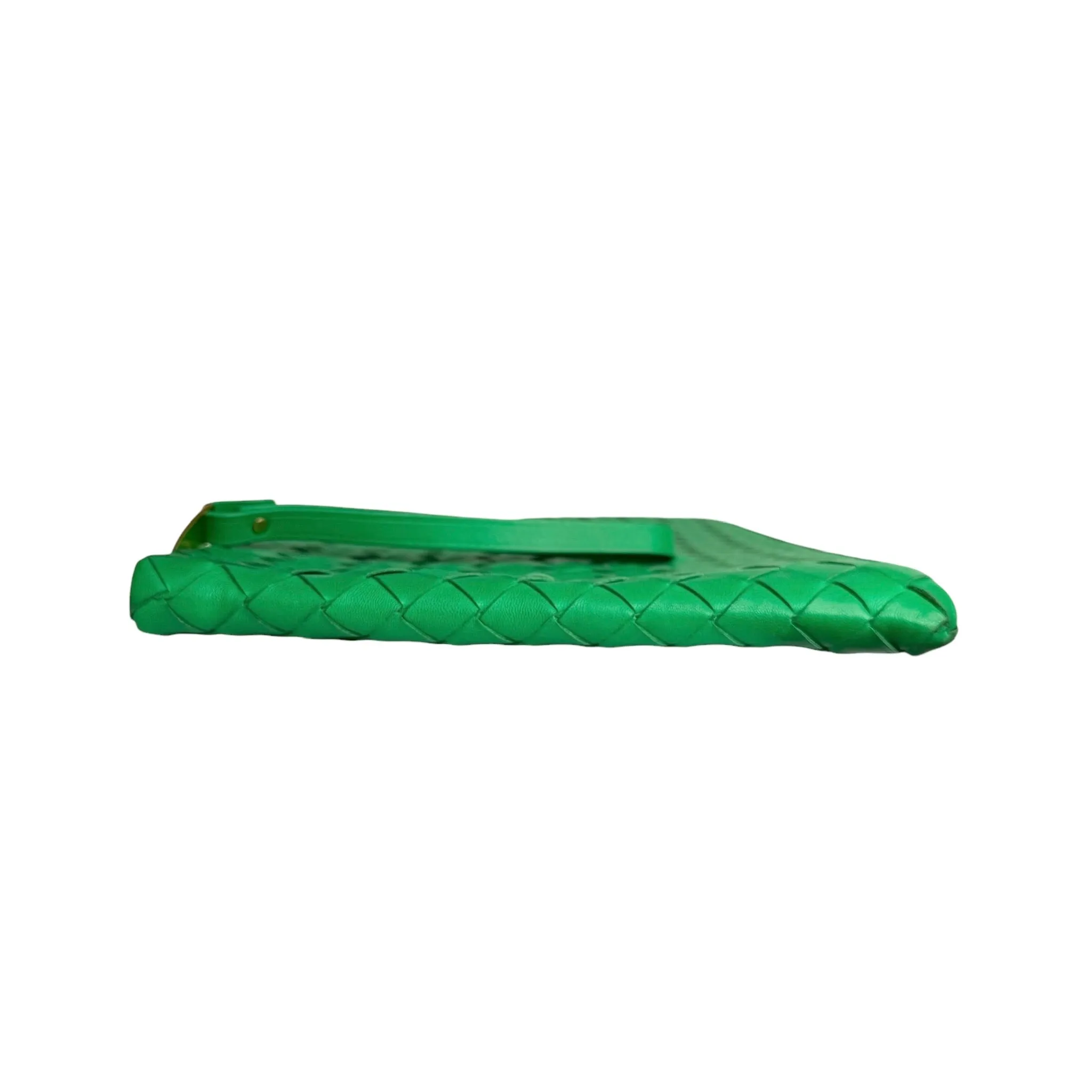 Green Intrecciato Large Clutch