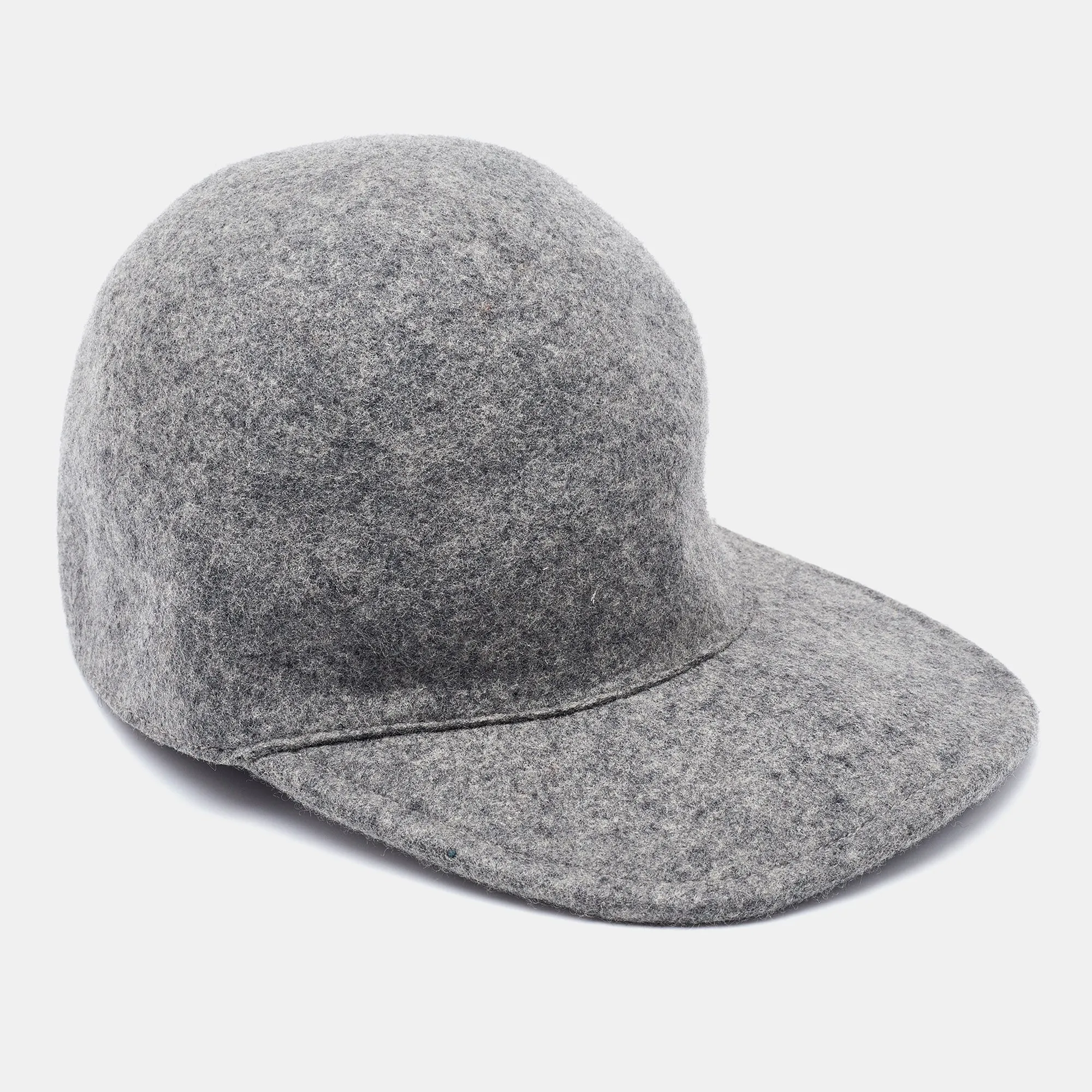Grey Wool Felt Baseball Cap