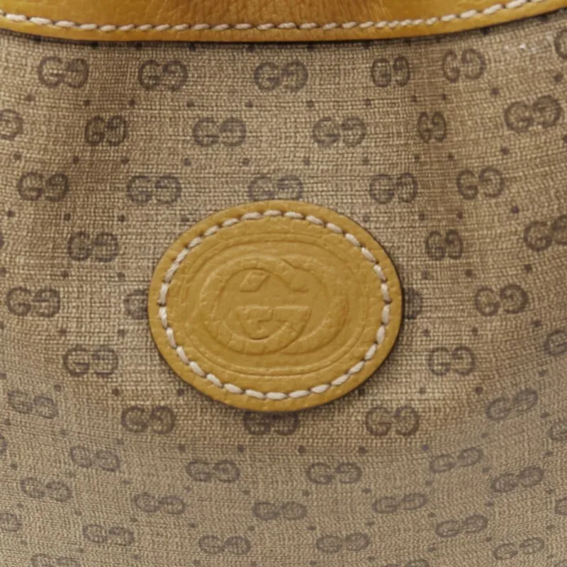 GUCCI DISNEY Candy GG Micky Mouse brown leather trim bucket bag