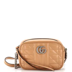 GUCCI GG Marmont Shoulder Bag Mixed Matelasse Leather Mini