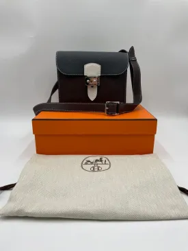 Hermes Sac a depeches 21 colorblock bag in Togo calfskin with Palladium plated