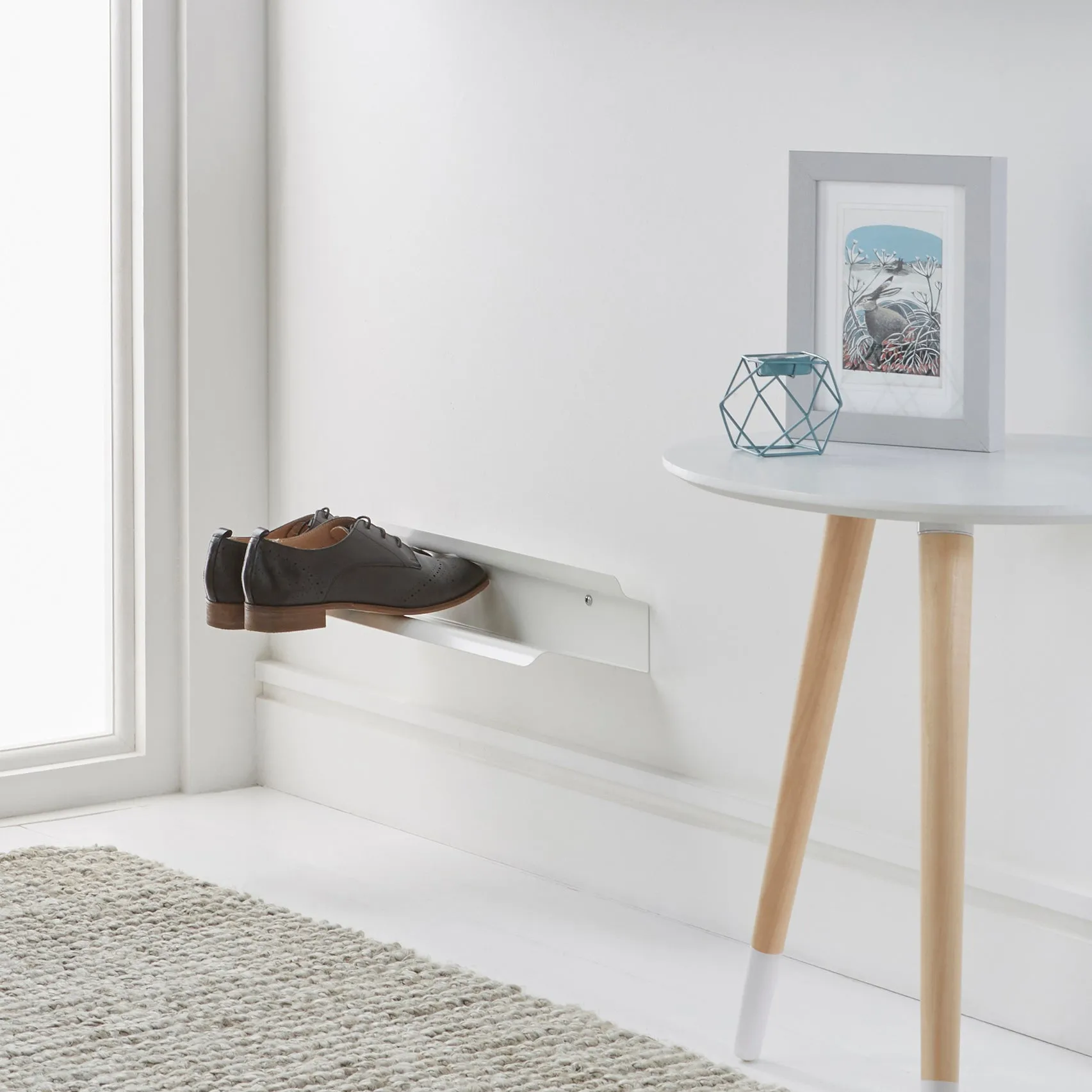 J-ME - Horizontal Floating Shoe Rack 400mm - White