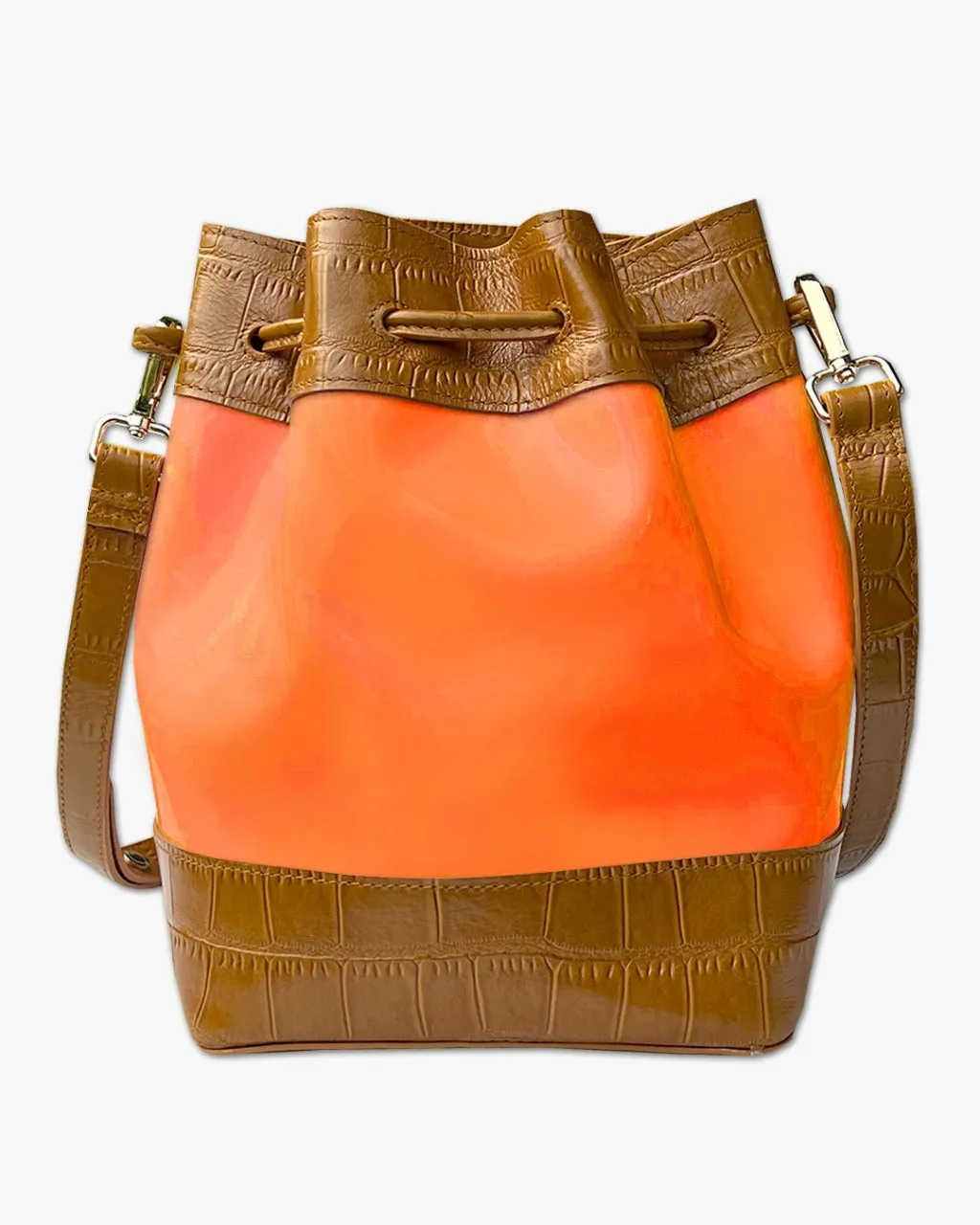 JELLY BUCKET BAG | CARAMEL & ORANGE