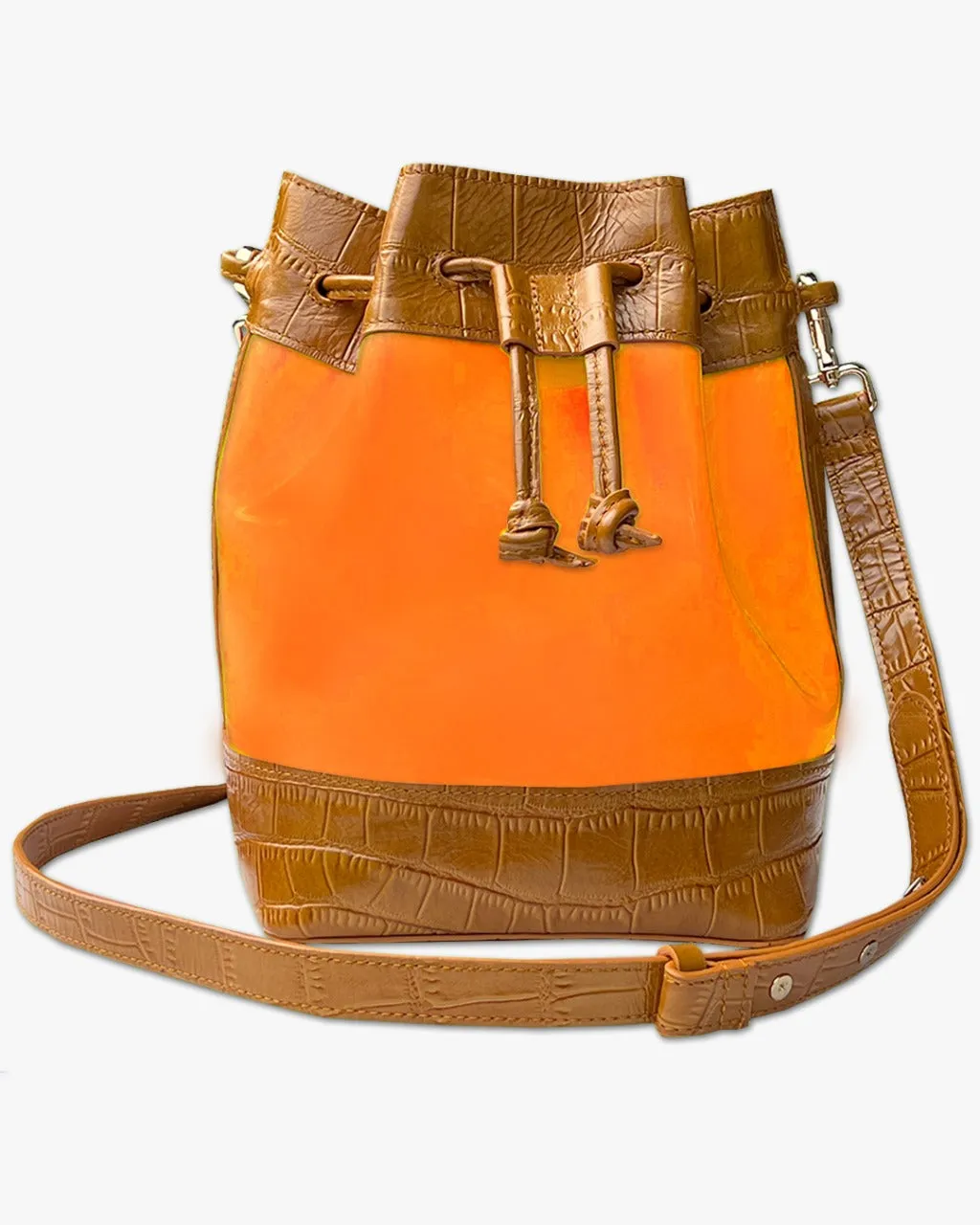 JELLY BUCKET BAG | CARAMEL & ORANGE