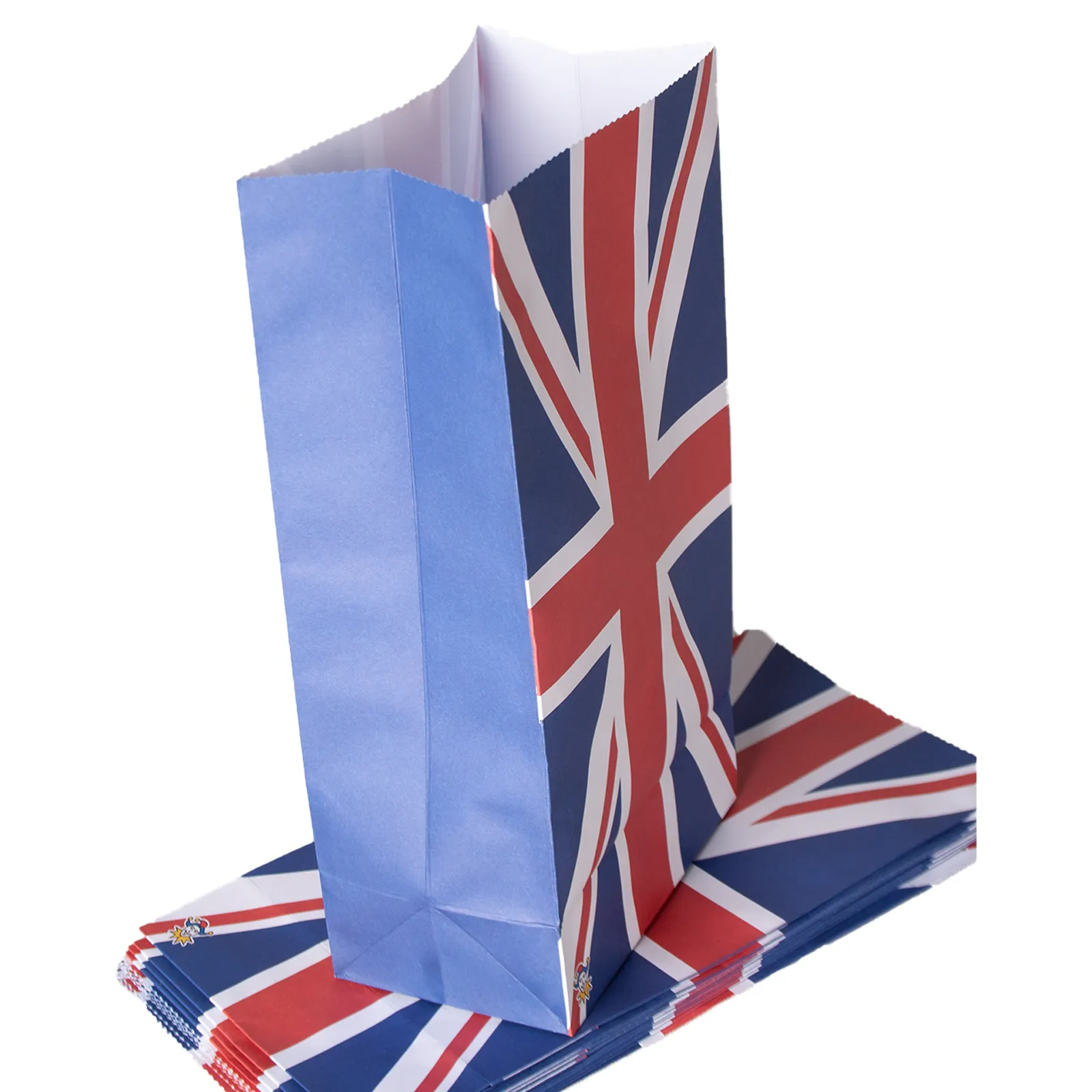 Jubilee Union Jack Paper Party Bags 12pk with Stickers