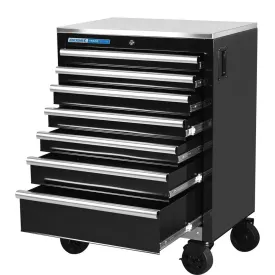 Kincrome K7367 680mm 7 Drawer Black Workbench Roller Cabinet Trolley