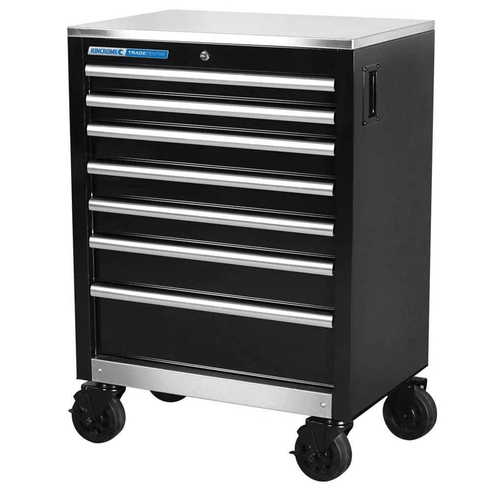 Kincrome K7367 680mm 7 Drawer Black Workbench Roller Cabinet Trolley