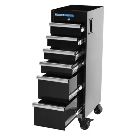 Kincrome K7369 300mm 6 Drawer Black Mobile Service Roller Cabinet Trolley