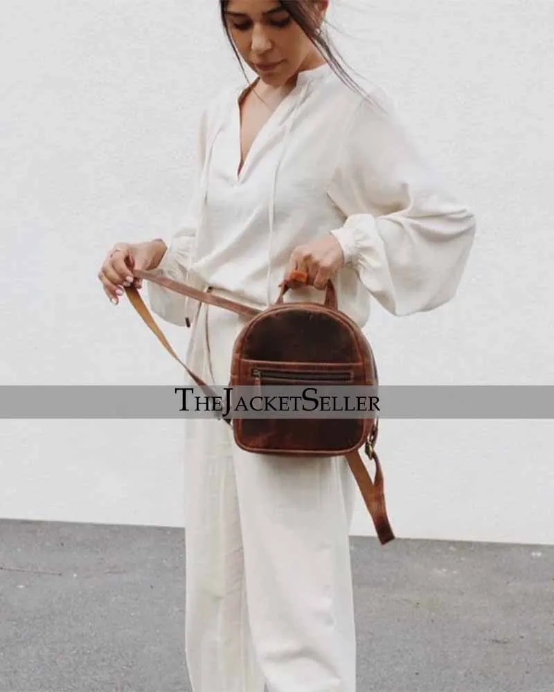 Leather Mini Backpack Purse