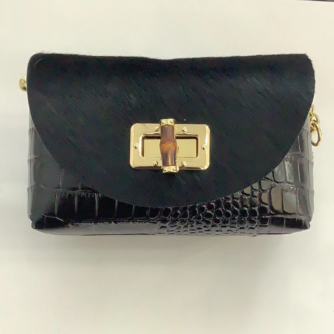 Leather Snake Print Bag