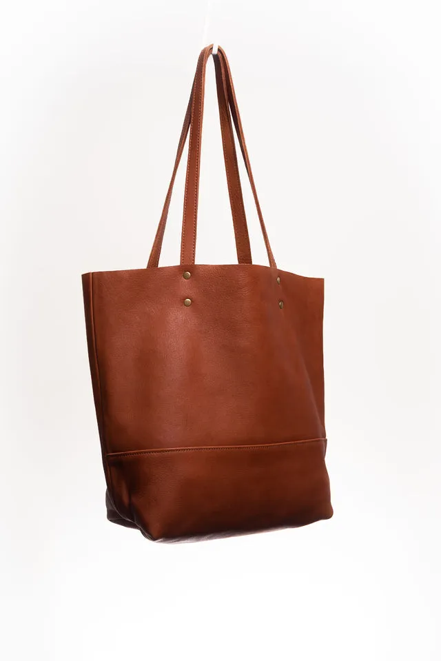 Leather tote bag - Lapacho