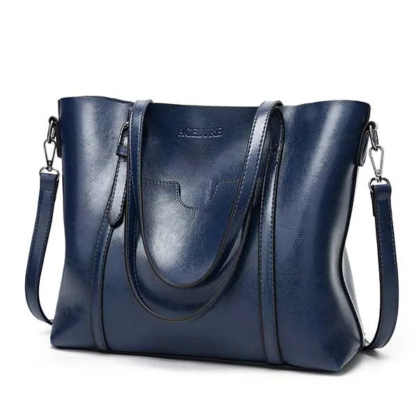 Luxury Women's Oil Wax Leather Handbags