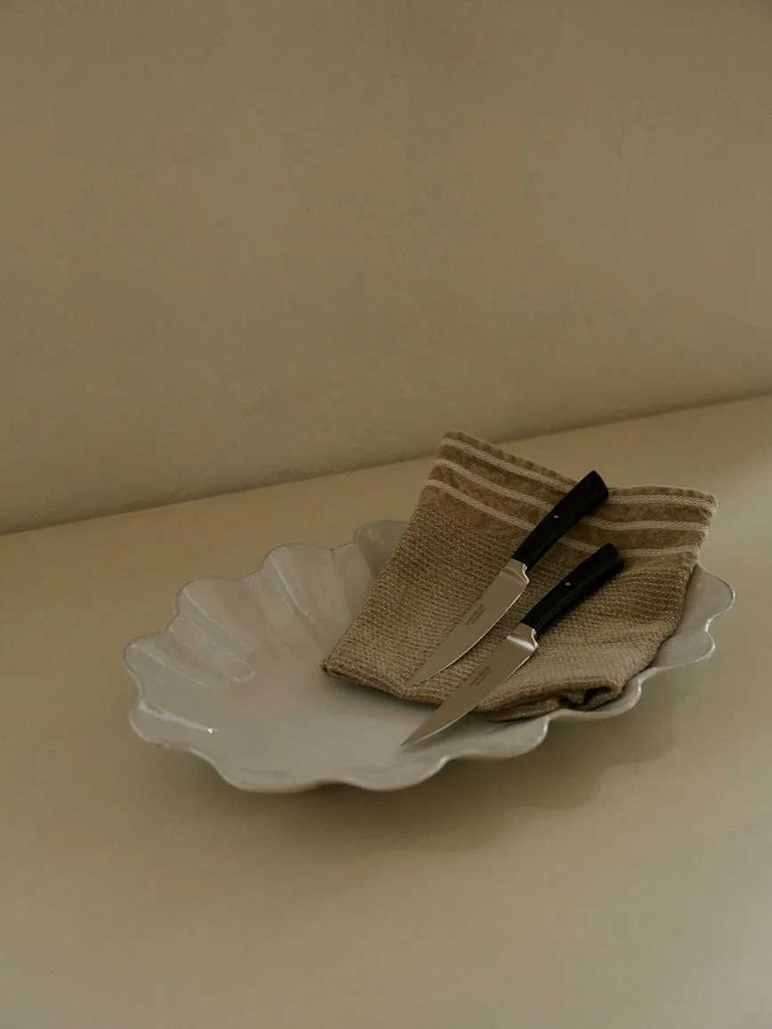 Maya Tea Towel | Linen/Blanc