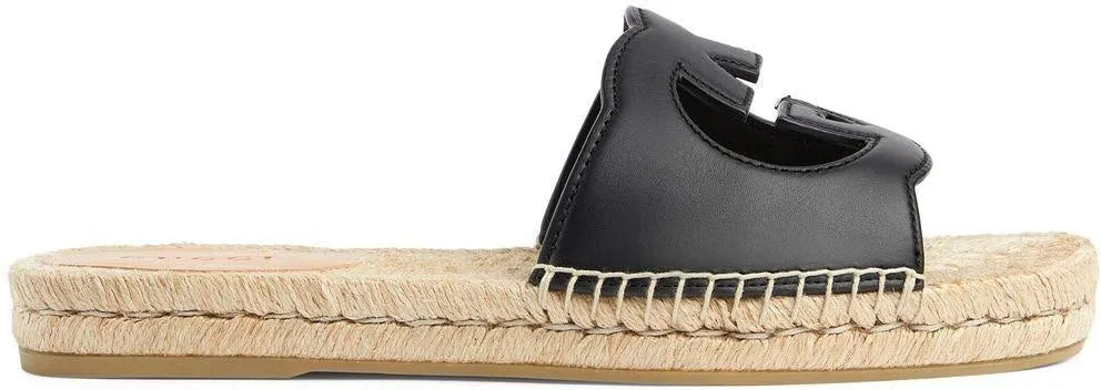 Men's Make A Statement With These IconicInterlocking G Slides in Black | Size 8 | 725260US000
