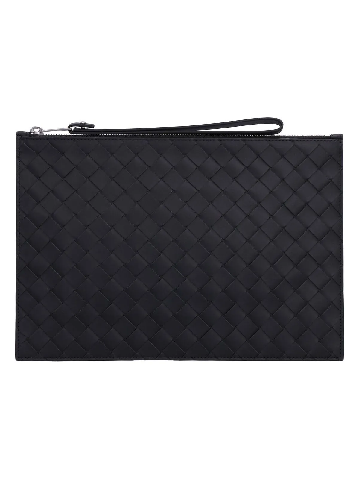 Men's Medium Leather Pouch in Black | 684509VCPQ3