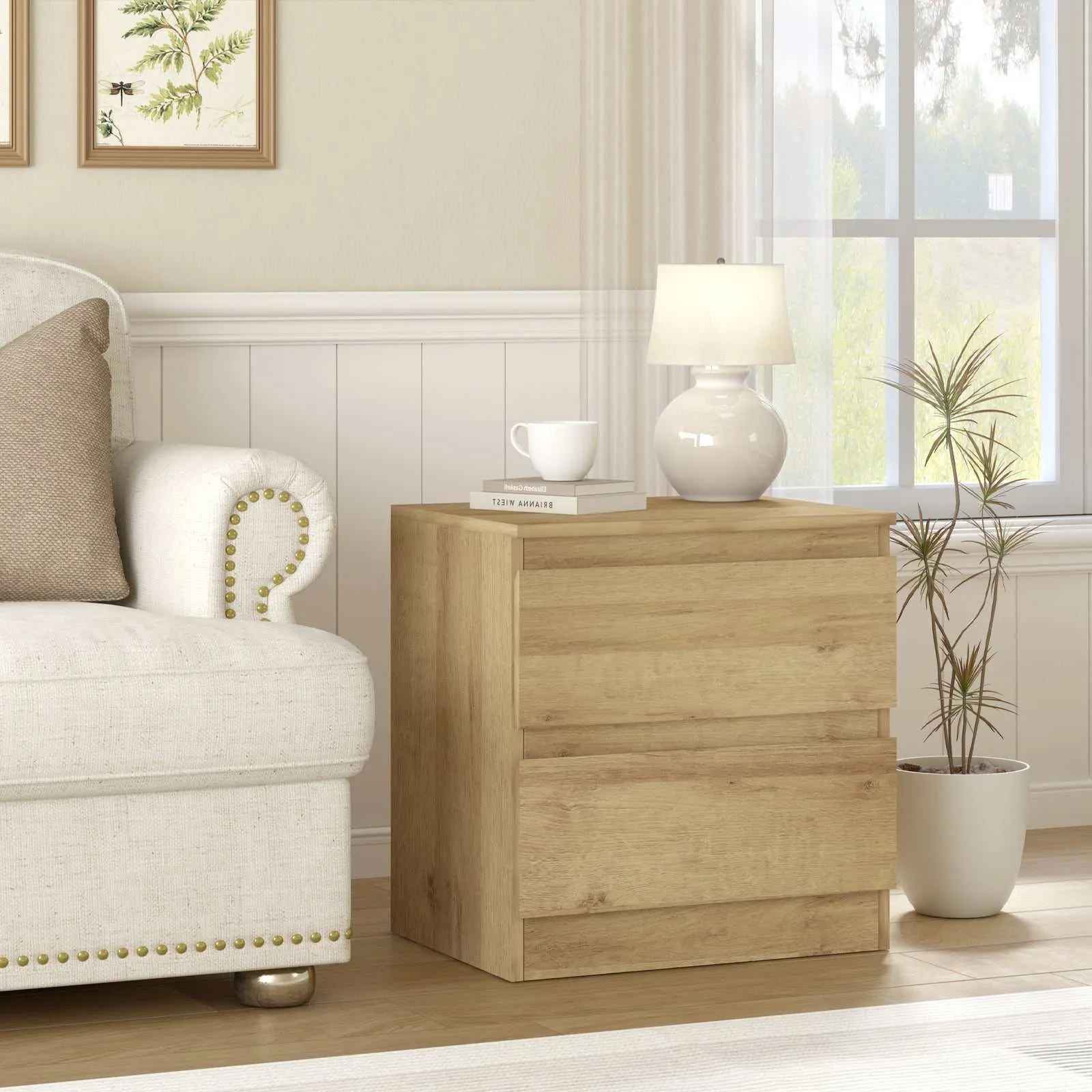 Merryluk 5 Drawers Chest Dresser Bedroom with Bedside Table
