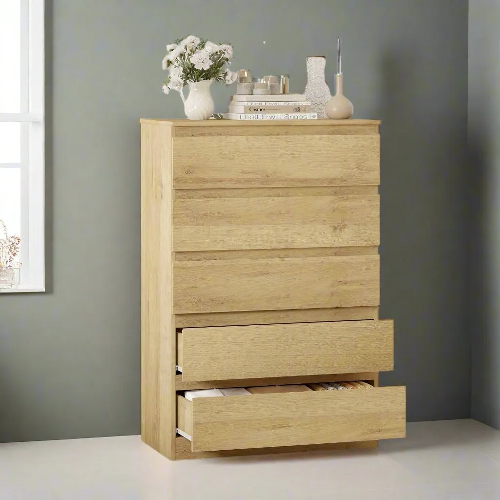 Merryluk 5 Drawers Chest Dresser Bedroom with Bedside Table