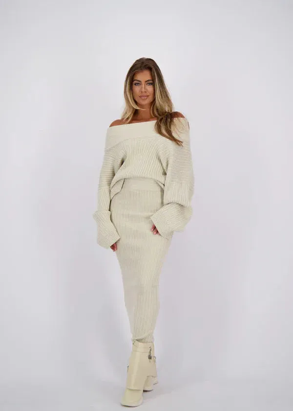 Modestique london | Beige knitted set