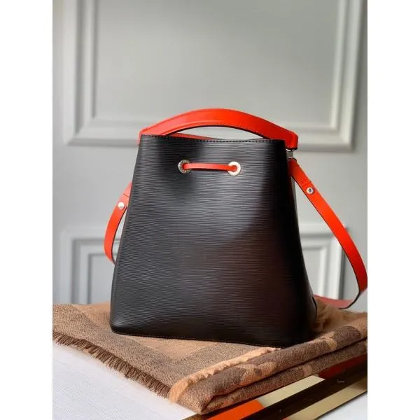 Neonoe Epi Leather Bucket Bag M55394 White/black 2019 Collection