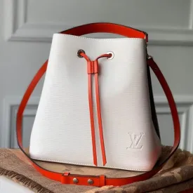 Neonoe Epi Leather Bucket Bag M55394 White/black 2019 Collection