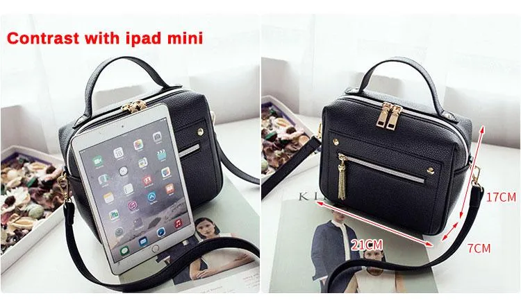 New Tassel Fashion Pu Leather Solid Women Handbags Shopping Bag Casual Shoulder Messenger Crossbody