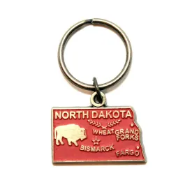 North Dakota Keychain - High Quality Thick Metal State Love Key Ring
