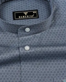 Oslo Gray Multi Hexagon Printed Cotton Shirt