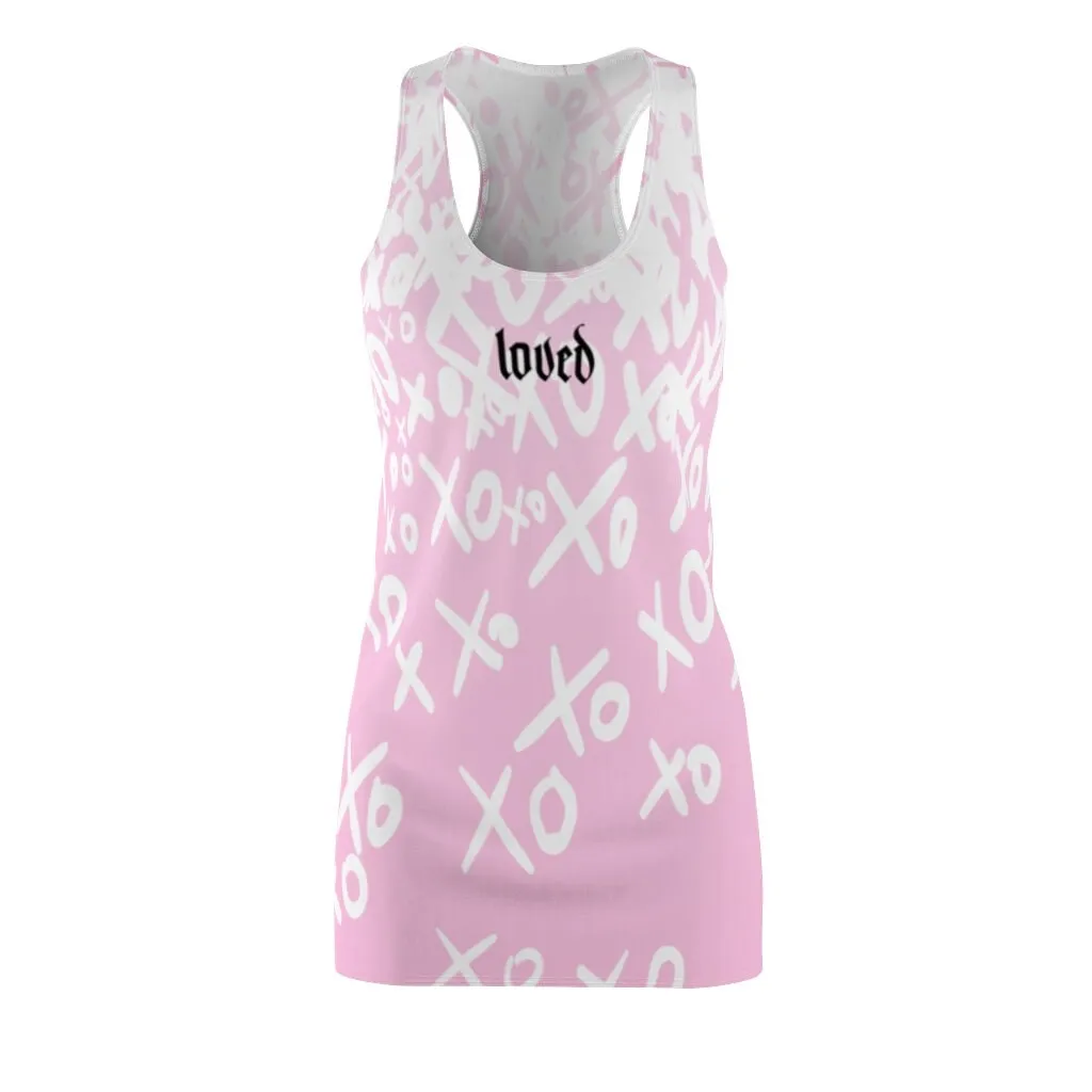 Pink Dress, Loved, Sundress, Love Signs, Women's Racerback Dress
