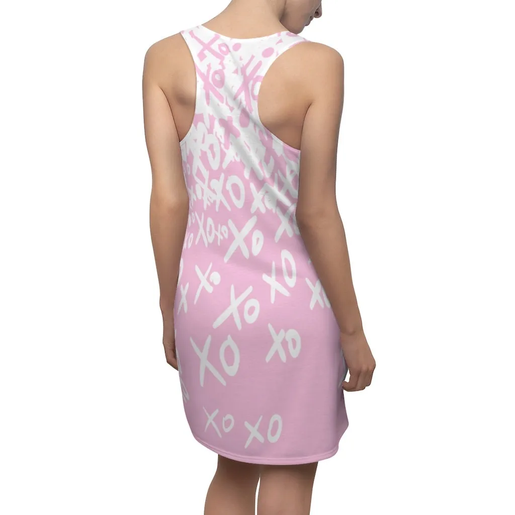 Pink Dress, Loved, Sundress, Love Signs, Women's Racerback Dress