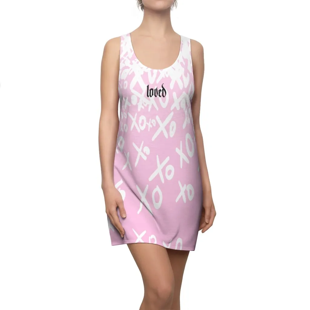 Pink Dress, Loved, Sundress, Love Signs, Women's Racerback Dress