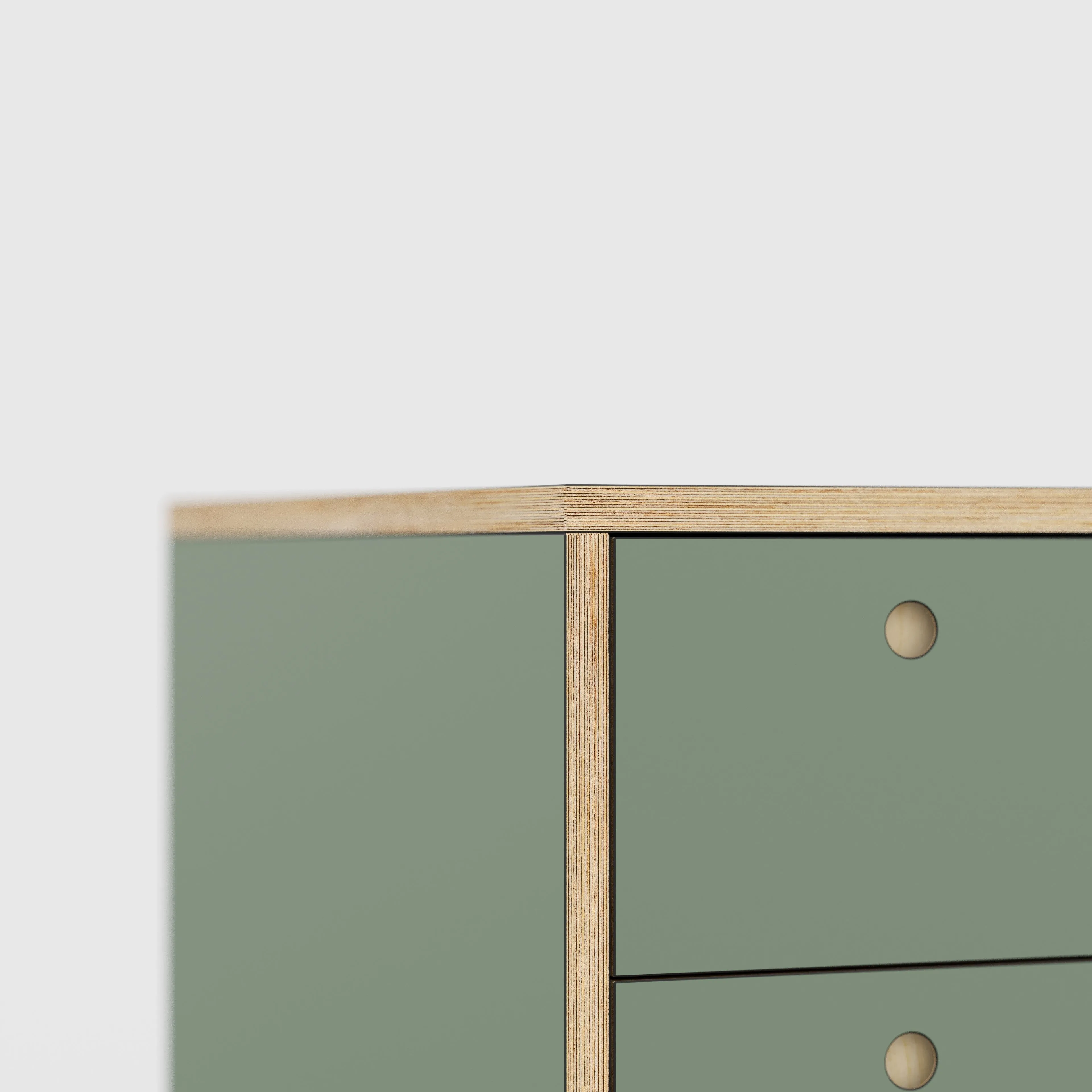 Plywood Desk with Storage Type 2 - Drawers - Formica Green Slate - 1600(w) x 800(d) x 750(h)