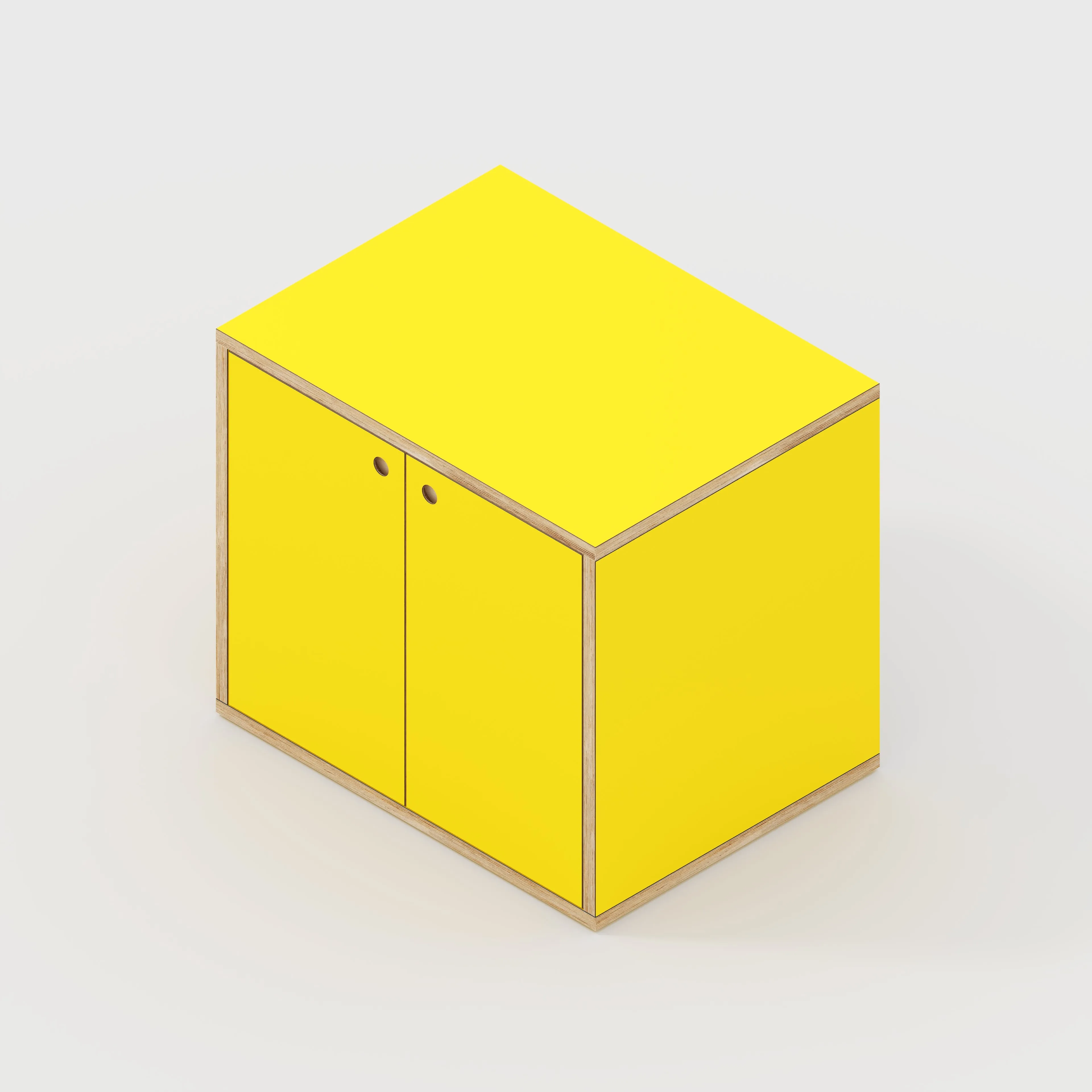 Plywood Storage with Doors - Formica Chrome Yellow - 800(w) x 600(d) x 750(h)
