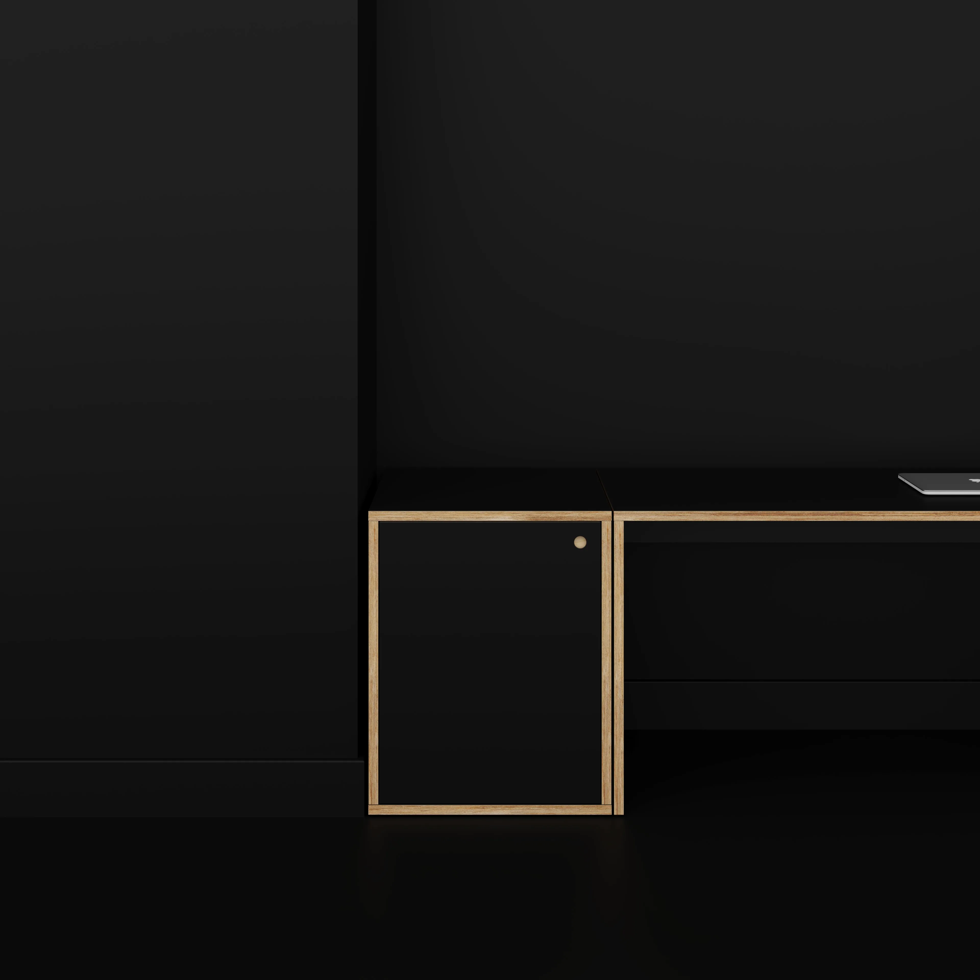 Plywood Storage with Doors - Formica Diamond Black - 600(w) x 600(d) x 750(h)