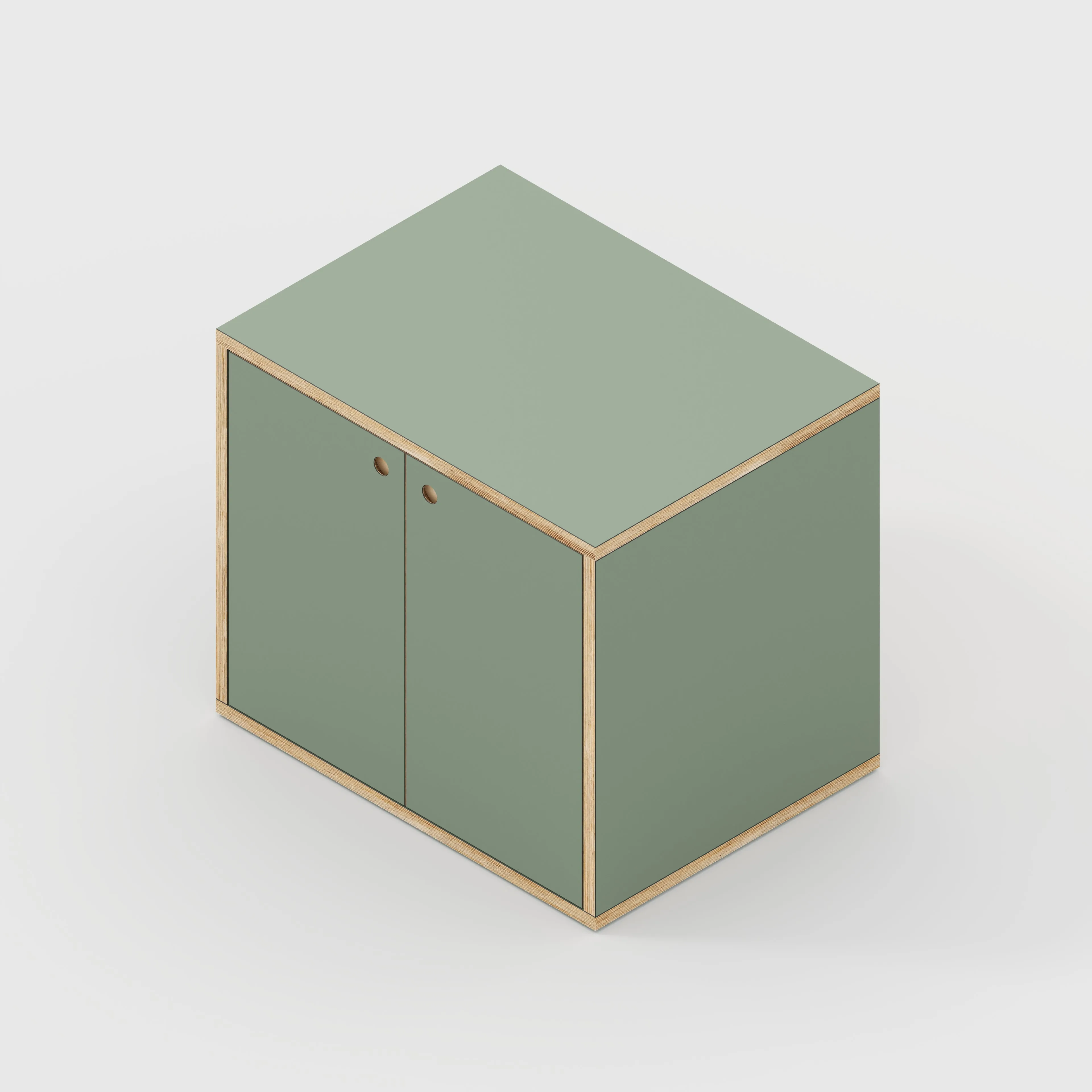 Plywood Storage with Doors - Formica Green Slate - 800(w) x 600(d) x 750(h)