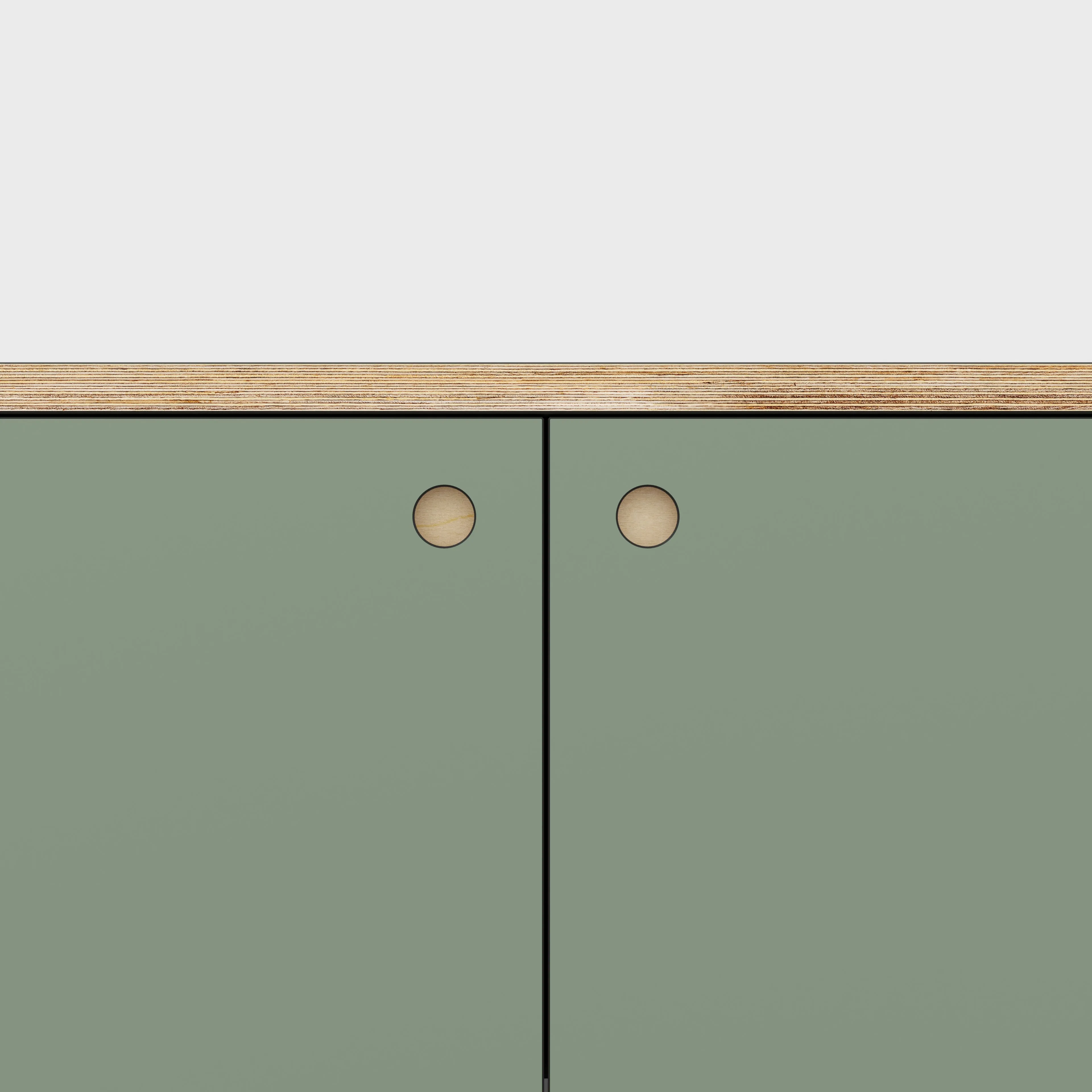 Plywood Storage with Doors - Formica Green Slate - 800(w) x 600(d) x 750(h)