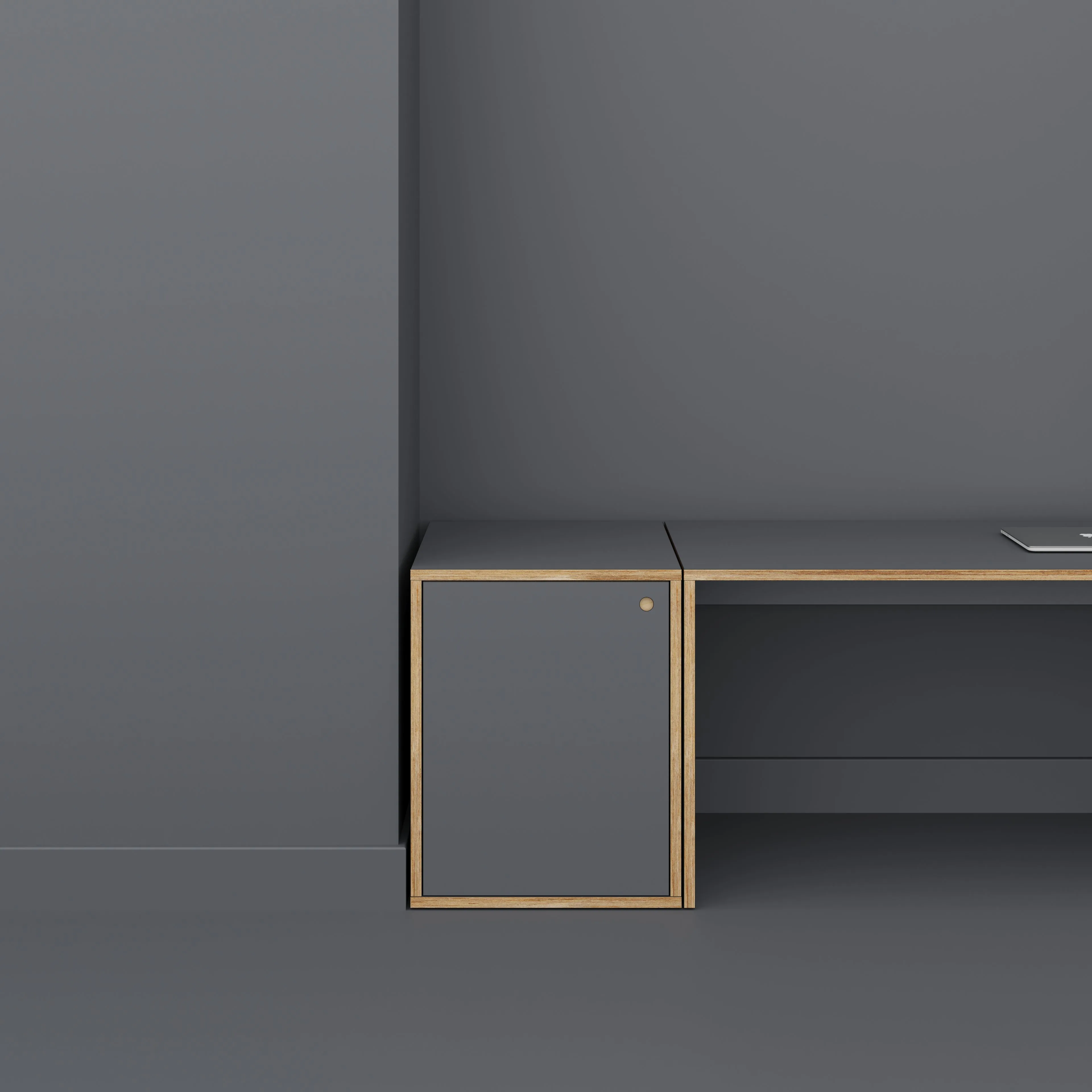 Plywood Storage with Doors - Formica Tornado Grey - 600(w) x 600(d) x 750(h)
