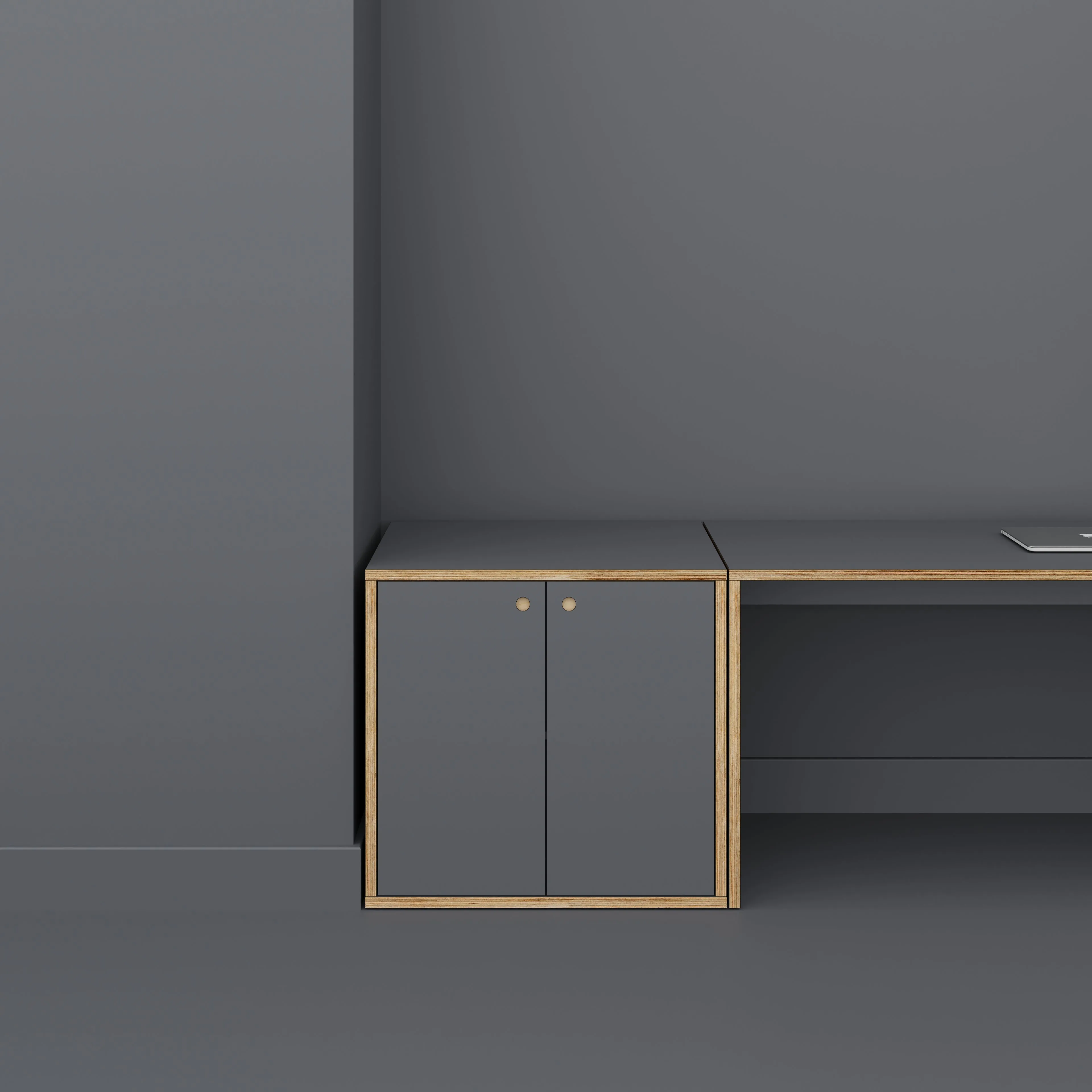 Plywood Storage with Doors - Formica Tornado Grey - 800(w) x 600(d) x 750(h)