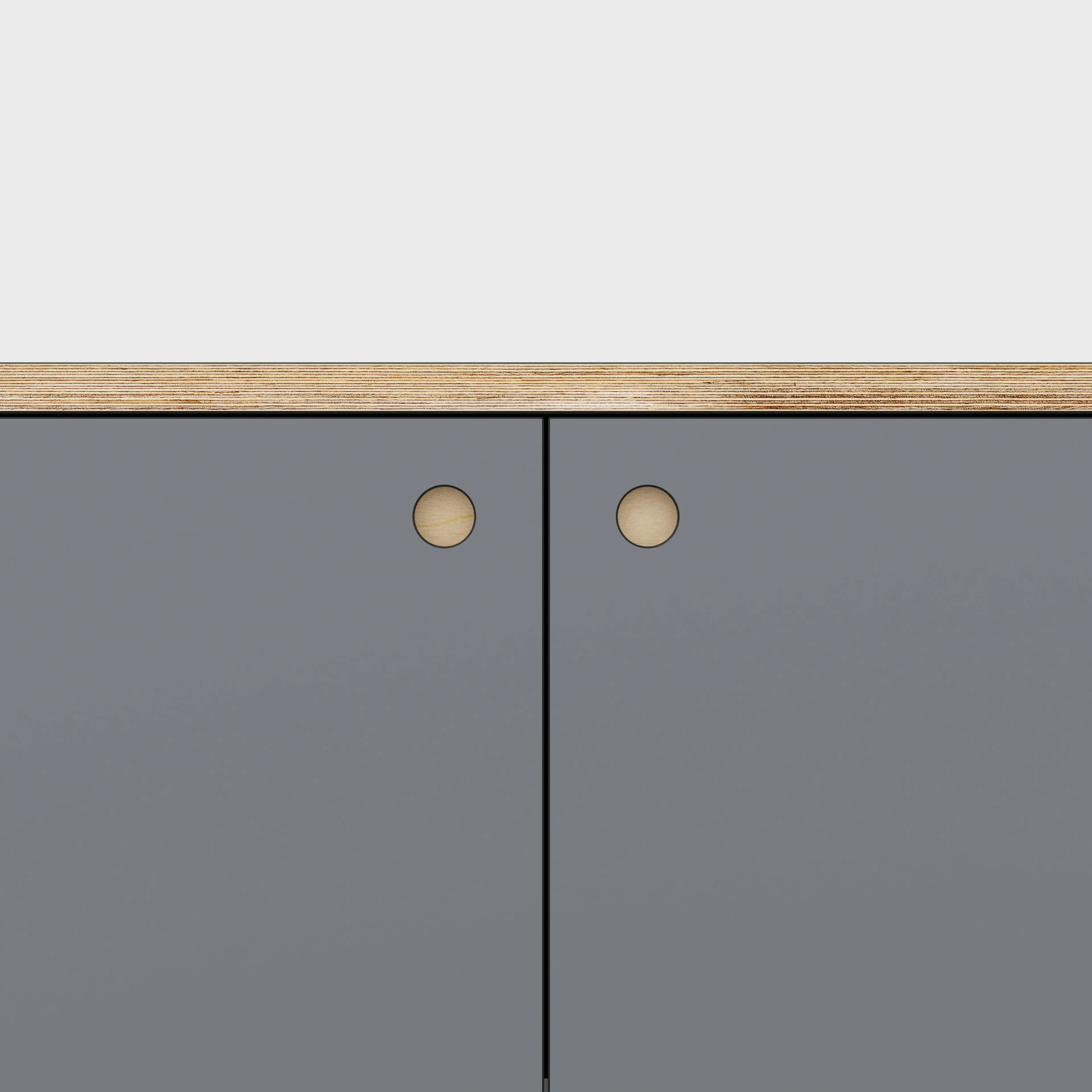 Plywood Storage with Doors - Formica Tornado Grey - 800(w) x 600(d) x 750(h)
