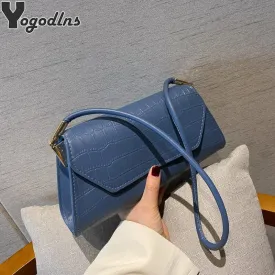 Retro Alligator Pattern Women Baguette Handbag PU Leather Shoulder Totes Bag Female Portable Classic Clutch Underarm Purse Bag