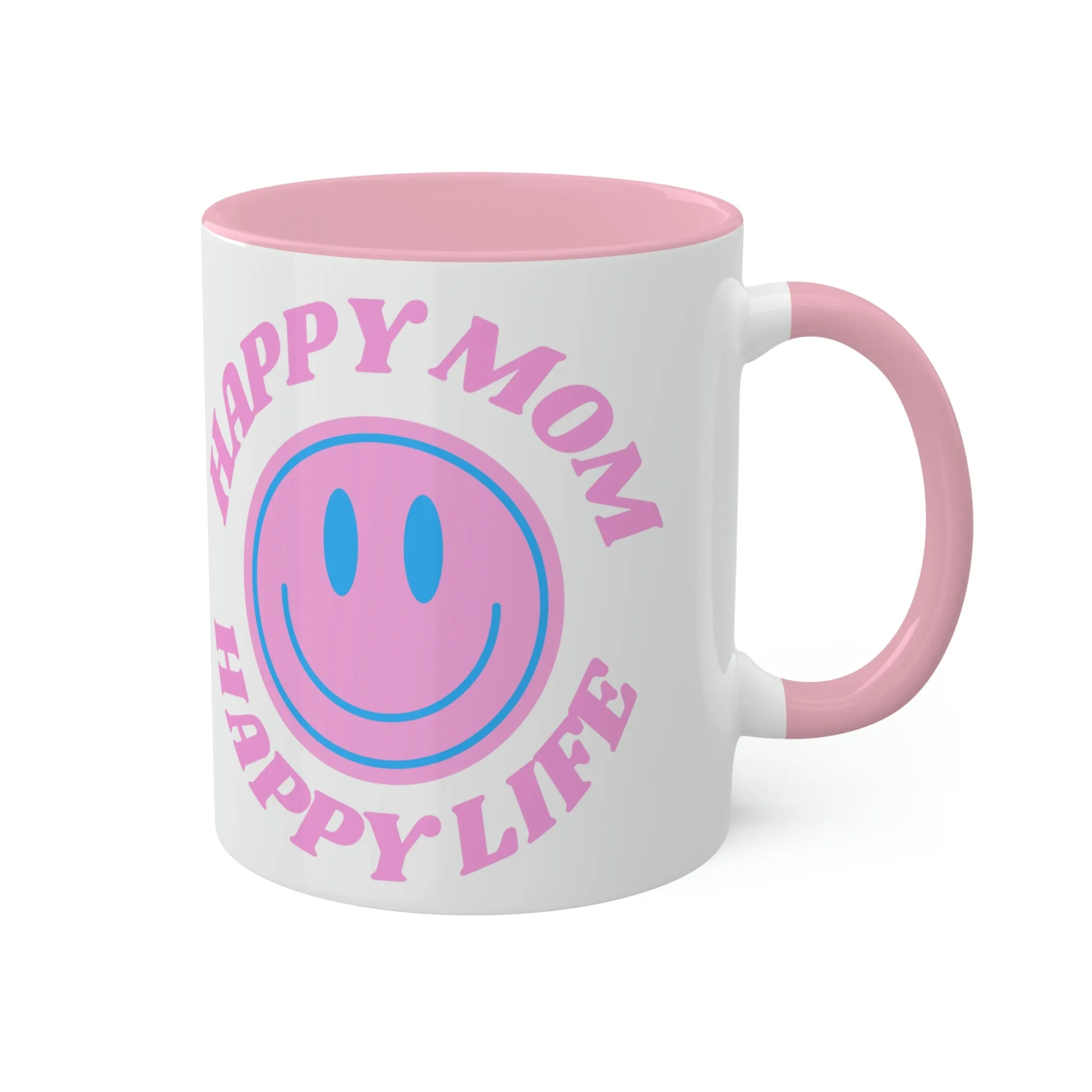 Retro Smile Happy Mom, Happy Life Aesthetic Mug, Mother's Day Mug, Mothers Day Gift, Smile Face Mug, Trendy Coffee Mug, Tumblr Mug, Mom Gift
