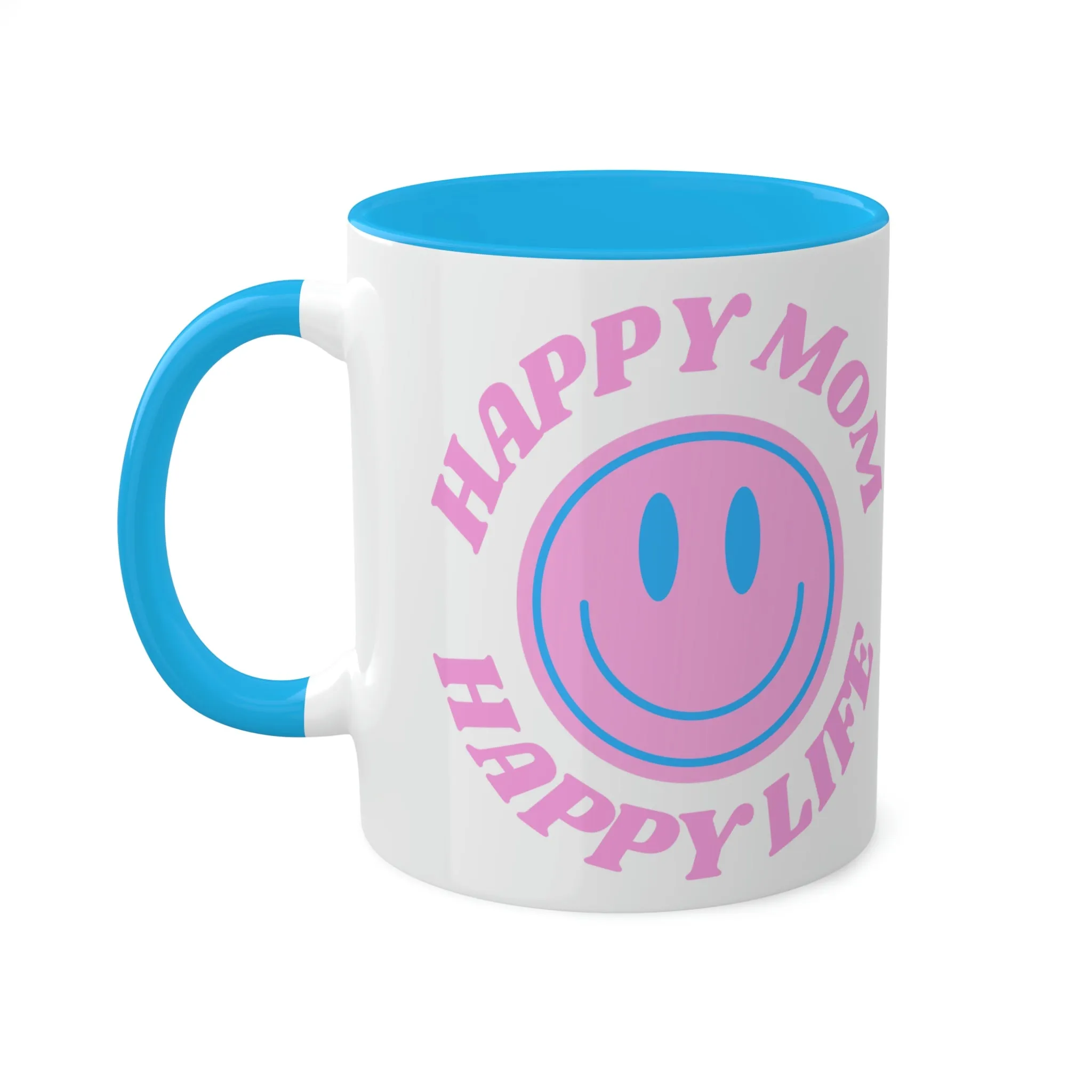 Retro Smile Happy Mom, Happy Life Aesthetic Mug, Mother's Day Mug, Mothers Day Gift, Smile Face Mug, Trendy Coffee Mug, Tumblr Mug, Mom Gift