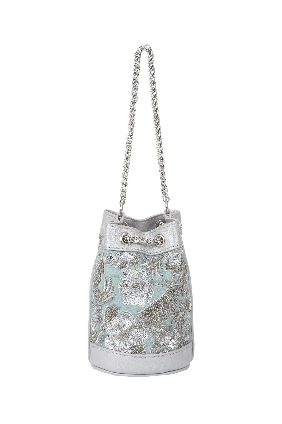 Sage Leather Mini Bucket Bag