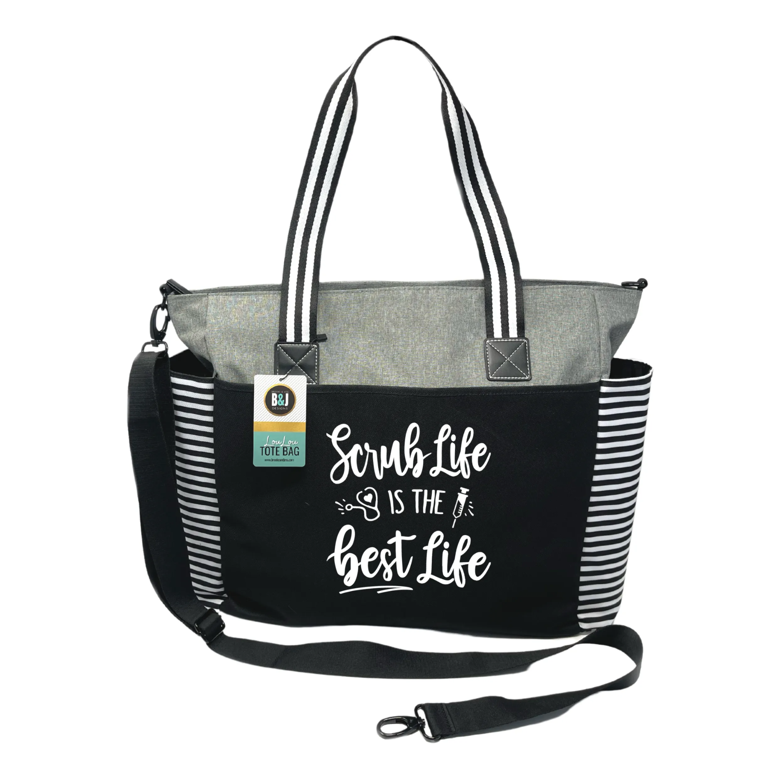 Scrub Life LouLou Gray Tote Bag for Medical Workers