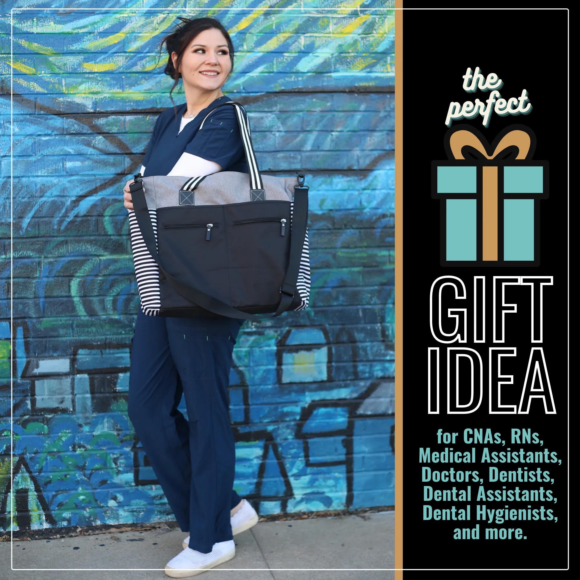 Scrub Life LouLou Gray Tote Bag for Medical Workers
