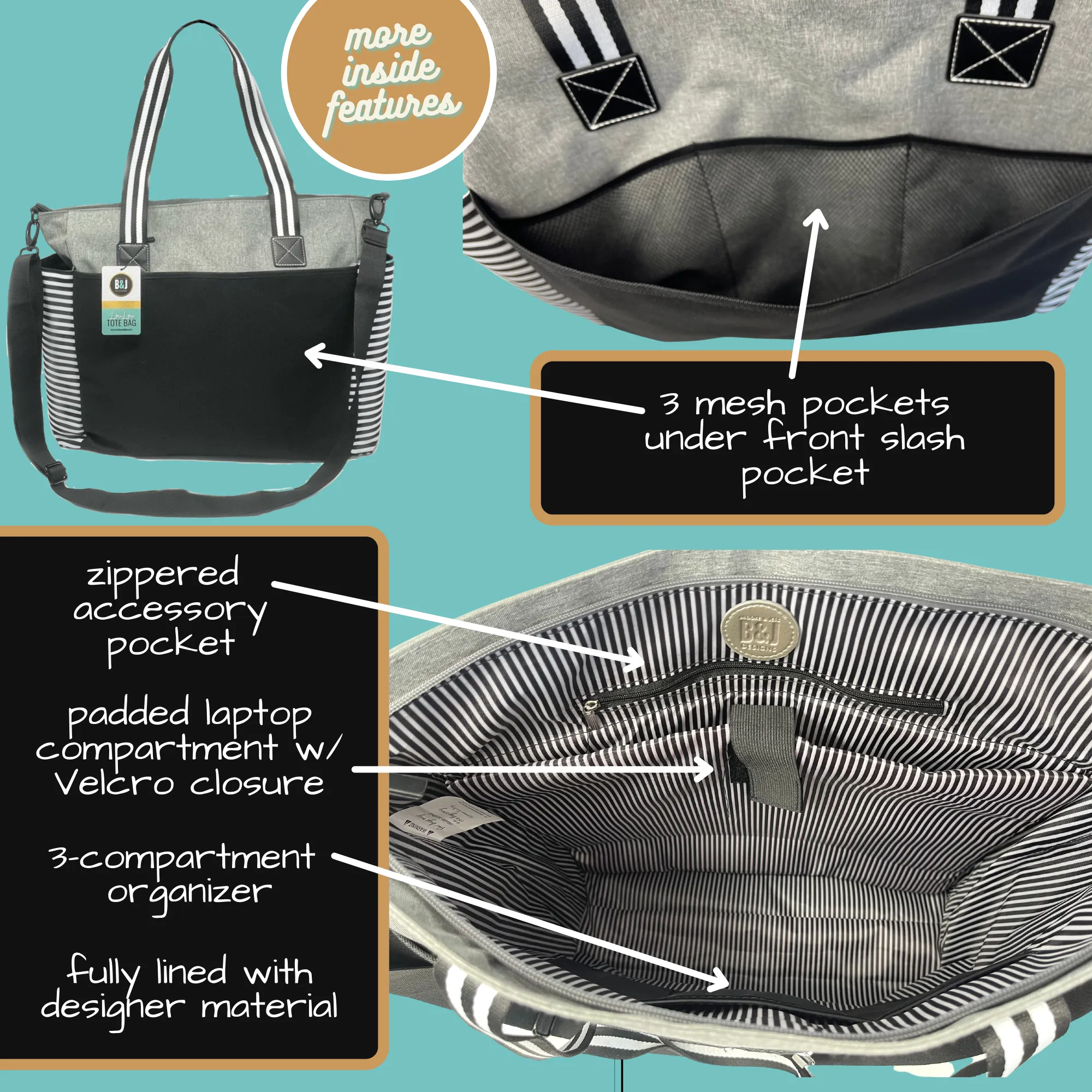 Scrub Life LouLou Gray Tote Bag for Medical Workers