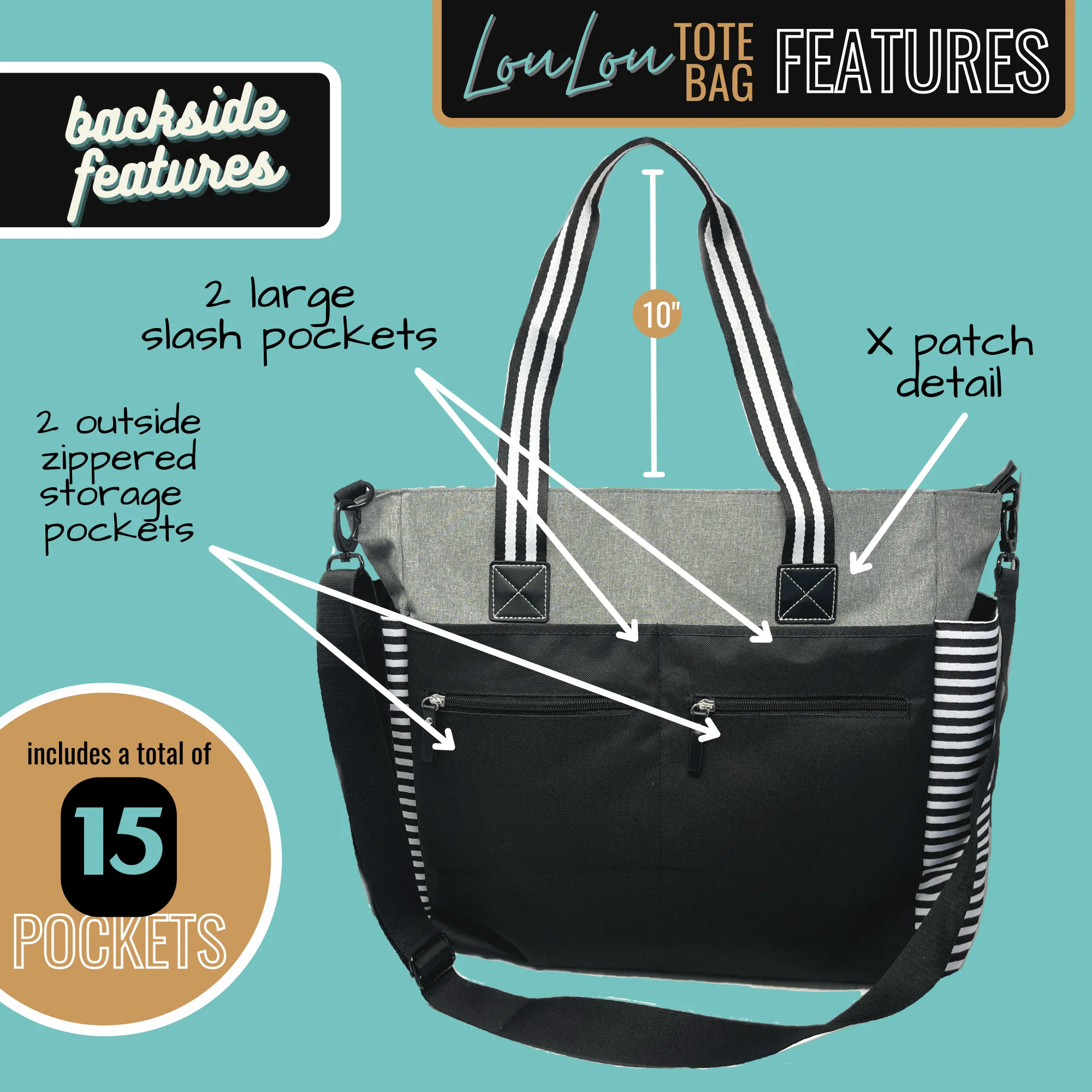 Scrub Life LouLou Gray Tote Bag for Medical Workers