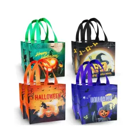 (Set of 8) 21x20cm Halloween Candy Bag Candy Gift Bag Scary Bag - Happy Halloween