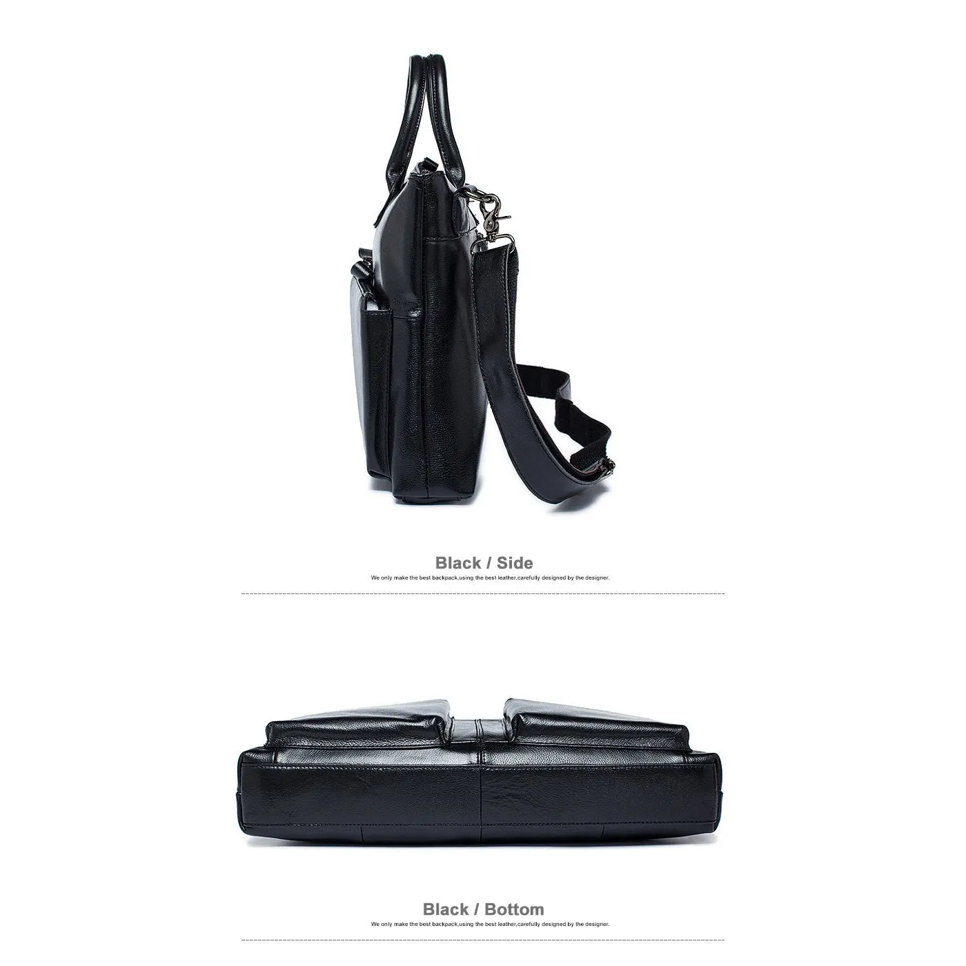 Supple and Elegant Tote Genuine Leather Business Shoulder Bag for Men