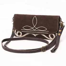 The Mae Suede Boot Stitch Crossbody Wallet